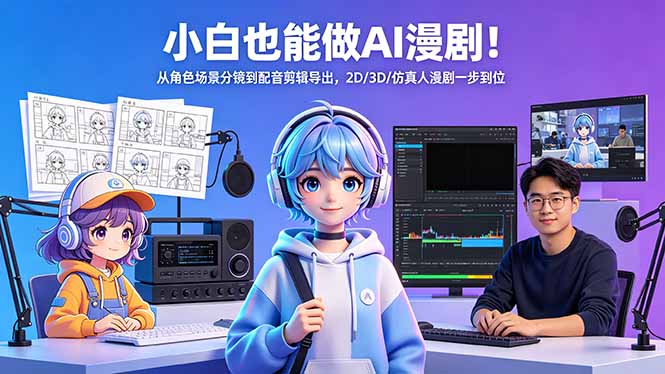 小白也能做AI漫剧！从角色场景分镜到配音剪辑导出，2D/3D/仿真人漫剧一步到位-鼎铸网