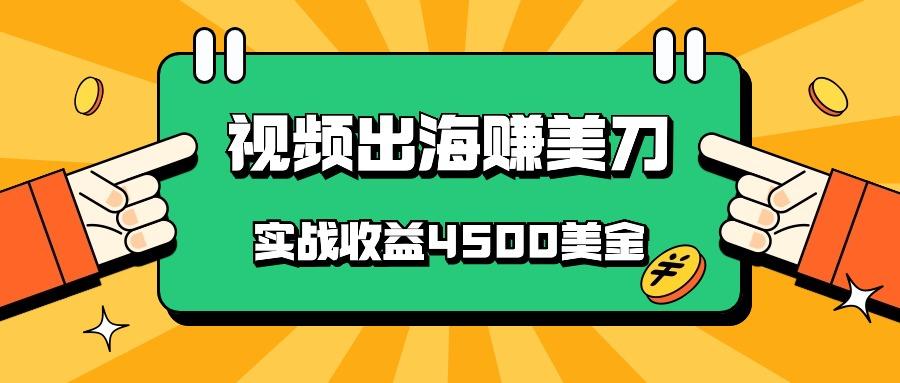国内爆款视频出海赚美刀，实战收益4500美金，批量无脑搬运，无需经验直接上手-鼎铸网