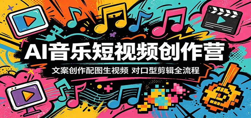 AI音乐短视频创作营：文案创作配图生视频，对口型剪辑全流程-鼎铸网