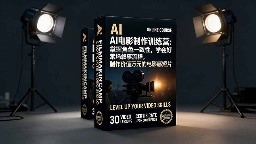 AI电影制作训练营：掌握角色一致性，学会好莱坞叙事流程，制作价值万元的电影感短片-鼎铸网