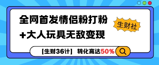 【生财36计】全网首发情侣粉打粉+大人玩具无敌变现-鼎铸网