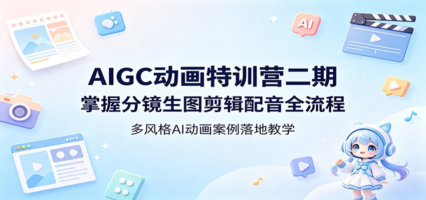 AIGC动画特训营二期：掌握分镜生图剪辑配音全流程，多风格AI动画案例落地教学-鼎铸网