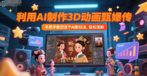 利用AI制作3D动画甄嬛传，流量爆了，手把手教你这个AI新玩法，轻松涨粉-鼎铸网