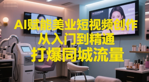 AI赋能美业短视频创作，从入门到精通，打爆同城流量，超级AI工具短视频实操落地-鼎铸网