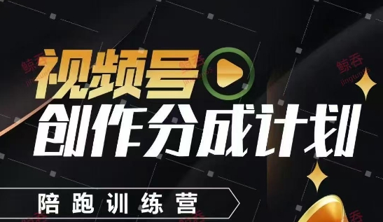 视频号创作分成计划陪跑训练营，手把手教会你如何制作视频，细水长流型项目-鼎铸网