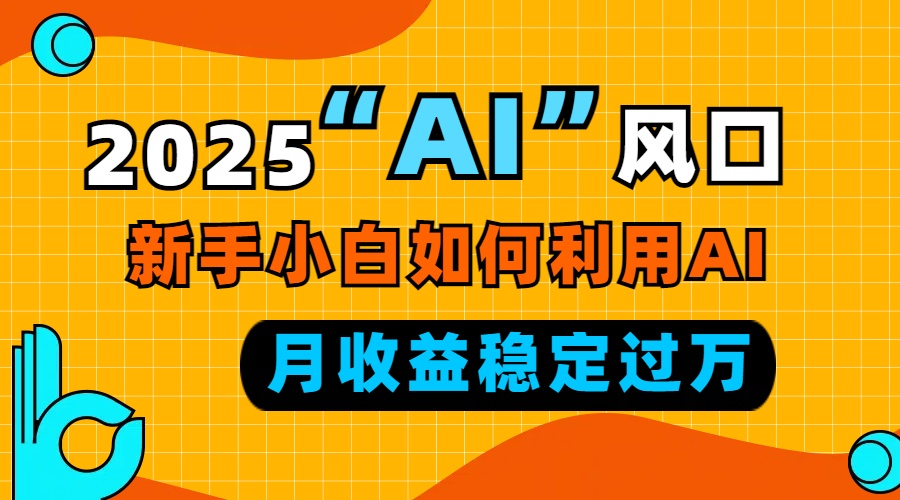 2025“ AI ”风口，新手小白如何利用ai，每月收益稳定过万-鼎铸网
