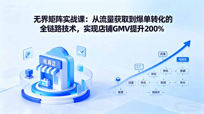 无界矩阵实战课：从流量获取到爆单转化的全链路技术，实现店铺GMV提升200%-鼎铸网