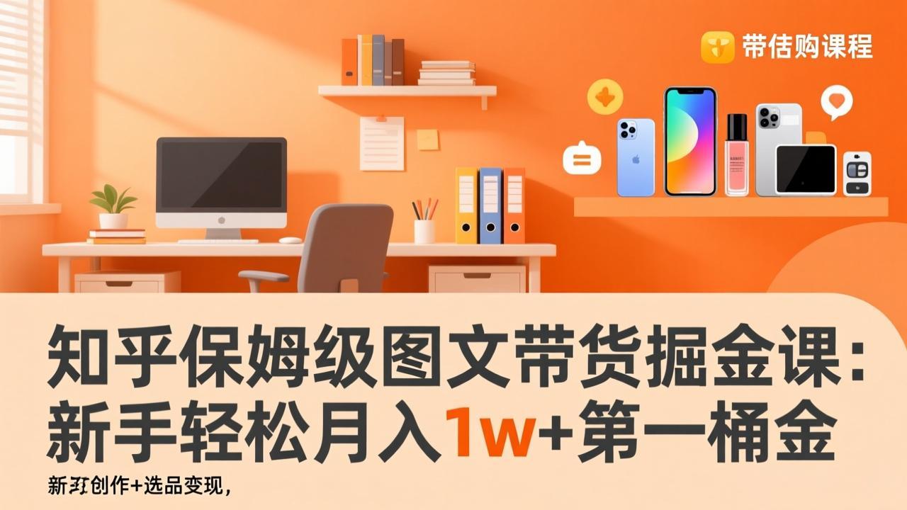知乎保姆级图文带货掘金课：账号打造+爆文创作+选品变现，新手轻松月入1w+第一桶金-鼎铸网