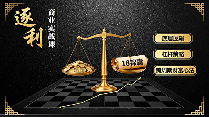 《逐 利》商业实战课，底层逻辑、杠杆策略、18锦囊，跨周期财富心法-鼎铸网