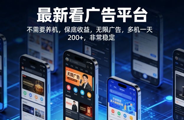 93fb0f9ffebb8fb5e6a4442aefdf5b9a.jpeg 最新看广告平台,不需要养机,保底收益,无限广告,多机一天200+,非常稳定【揭秘】