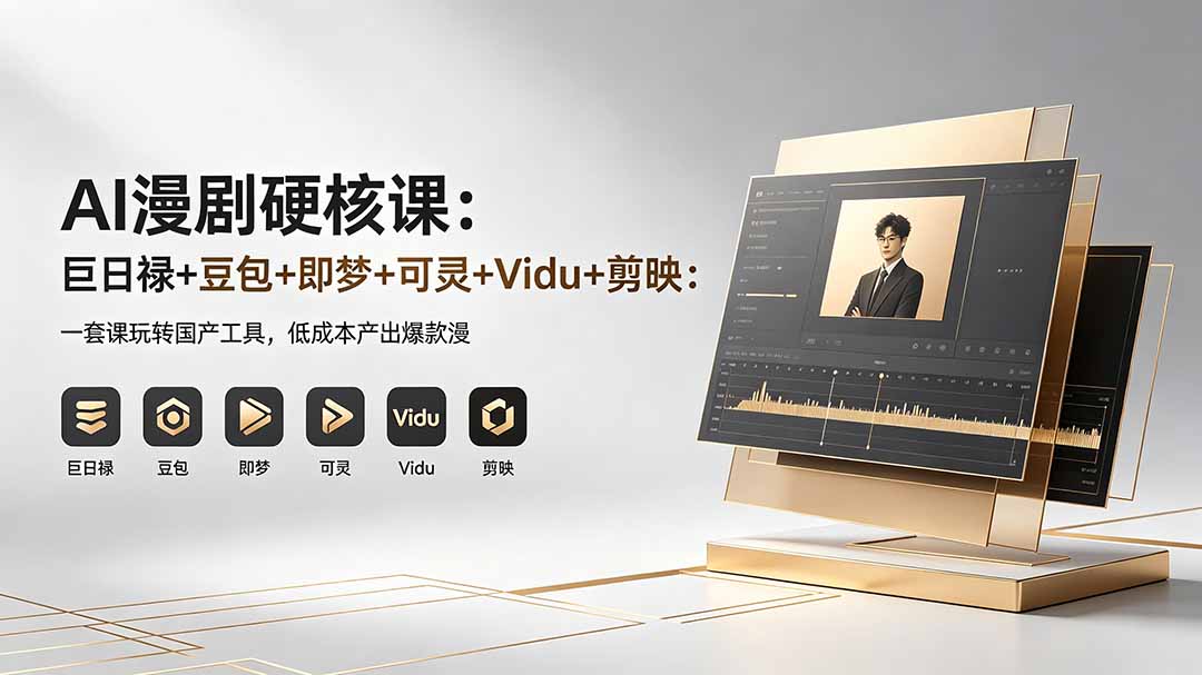 AI漫剧硬核课：巨日禄+豆包+即梦+可灵+Vidu+剪映：一套课玩转国产工具，低成本产出爆款漫剧-鼎铸网