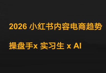 迪安·2026小红书内容电商趋势操盘手x实习生xAI-鼎铸网