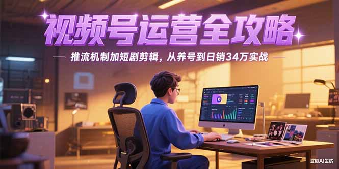 2025视频号运营全攻略，推流机制加短剧剪辑，从养号到日销34万实战-鼎铸网