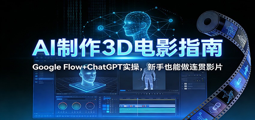 AI制作3D电影指南：Google Flow+ChatGPT实操，新手也能做连贯影片-鼎铸网