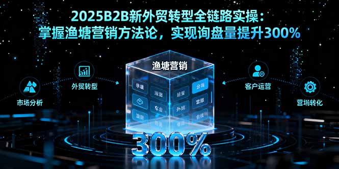 2025B2B新外贸转型全链路实操：掌握渔塘营销方法论，实现询盘量提升300%-鼎铸网