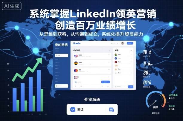 系统掌握LinkedIn领英营销，创造百万业绩增长，从思维到获客，从沟通到成交，系统化提升外贸能力-鼎铸网