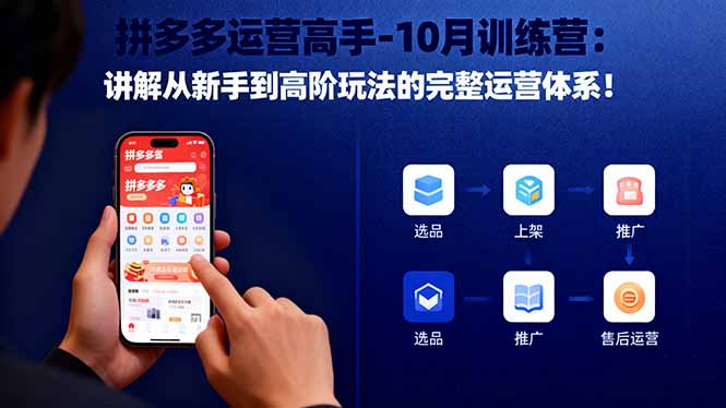 拼多多运营高手-10月训练营：讲解从新手到高阶玩法的完整运营体系！-鼎铸网
