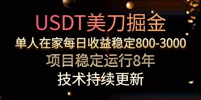 USDT美刀掘金，单人每日收益800-3000，稳定运行8年-鼎铸网