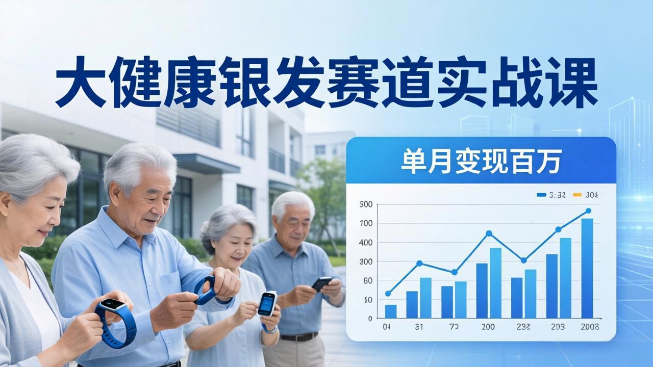 大健康银发赛道实战课：拆解视频号线索型 IP 单月变现百万逻辑，教你精准获客高效变现-鼎铸网