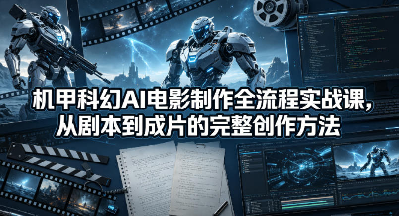 机甲科幻AI电影制作全流程实战课，从剧本到成片的完整创作方法-鼎铸网