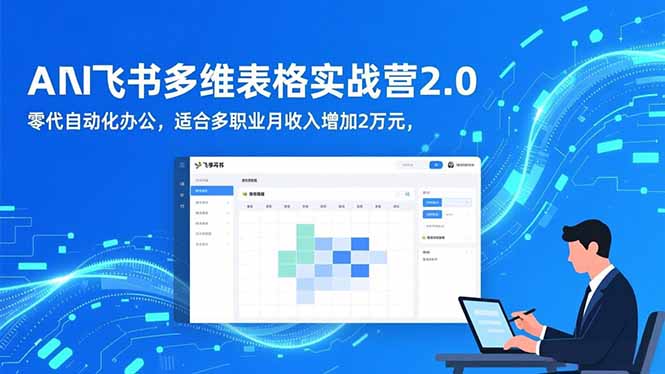 AI+飞书多维表格实战营2.0：零代码自动化办公，适合多职业月收入增加2万元-鼎铸网