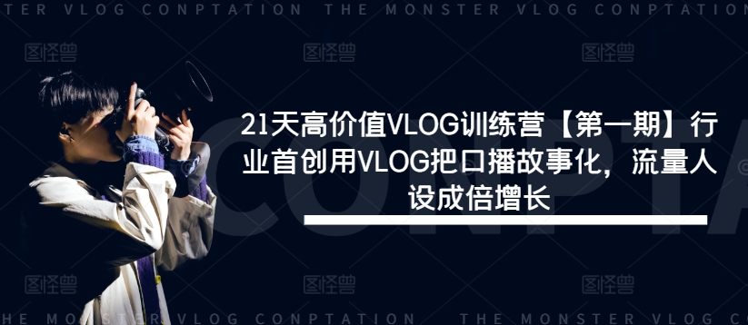 21天高价值VLOG训练营【第一期】行业首创用VLOG把口播故事化，流量人设成倍增长-鼎铸网