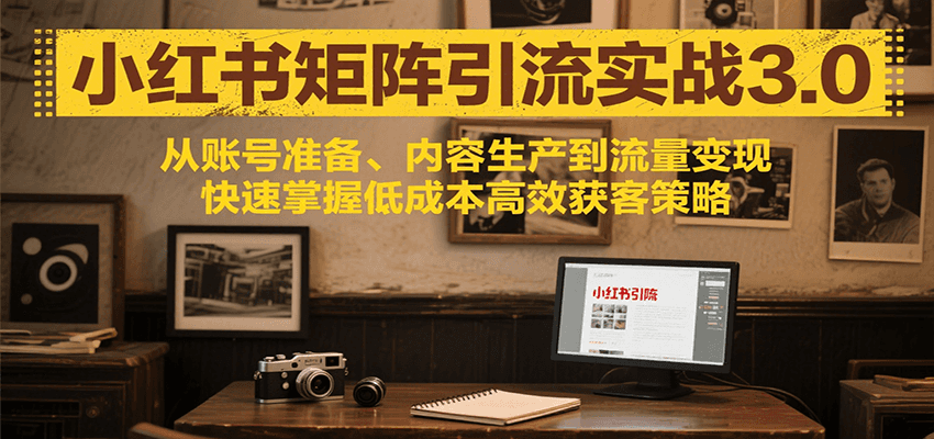 小红书矩阵引流3.0，从账号准备、内容生产到流量变现，快速掌握低成本高效获客策略-鼎铸网