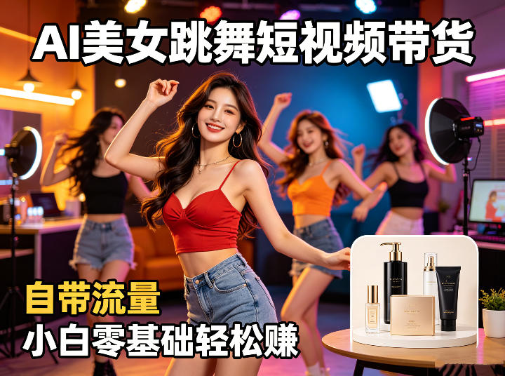 AI美女跳舞短视频带货：自带流量，小白零基础轻松賺，详细拆解-鼎铸网
