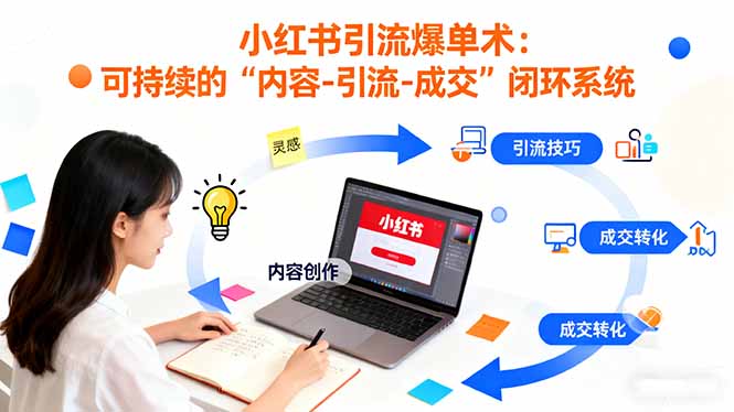 小红书引流爆单术：构建一套低成本 可持续的“内容-引流-成交”闭环系统-鼎铸网