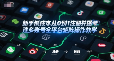 新手低成本从0到1注册并搭建多账号全平台矩阵操作教学，手机号-邮箱-IP-工具-鼎铸网