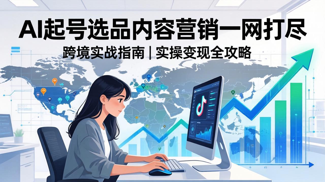 9dc5d7aebe68bc0cd7e717702be89299.jpeg 2026 TikTok 跨境AI实操:从零基础到变现全流程,AI起号选品内容营销一网打尽