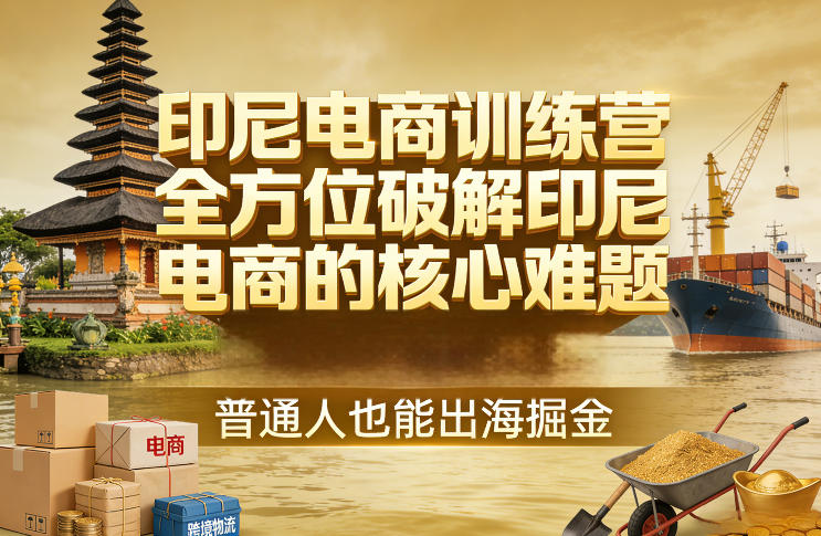印尼电商训练营，全方位破解印尼电商的核心难题，普通人也能出海掘金-鼎铸网
