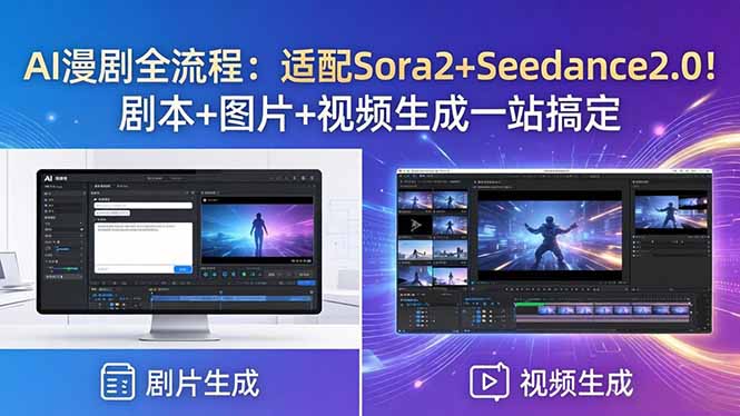 AI漫剧全流程：适配Sora2+Seedance2.0！剧本+图片+视频生成一站搞定-鼎铸网