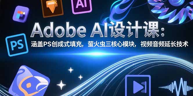 Adobe AI设计课：涵盖PS创成式填充，萤火虫三核心模块，视频音频延长技术-鼎铸网