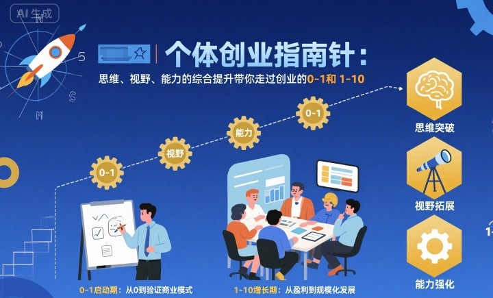 个体创业指南针，思维、视野、能力的综合提升带你走过创业的0-1和1-10【音频】-鼎铸网