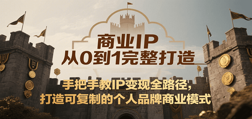 商业IP从0到1完整打造，手把手教IP变现全路径，打造可复制的个人品牌商业模式-鼎铸网