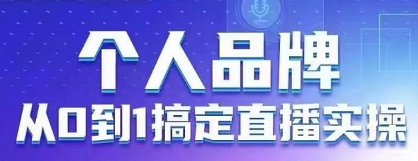 个人品牌：从0到1搞定直播实操，用直播为你的个人品牌赋能，六大实操板块，放大个人影响力-鼎铸网