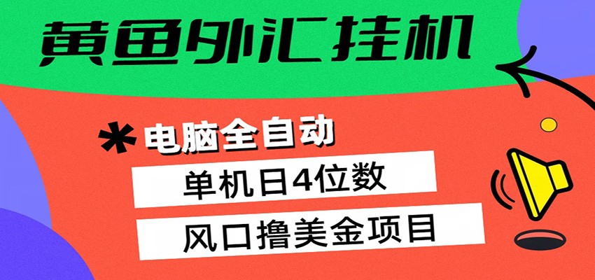 黄鱼外汇挂机：全自动赚美金、自动交易、风口项目-鼎铸网