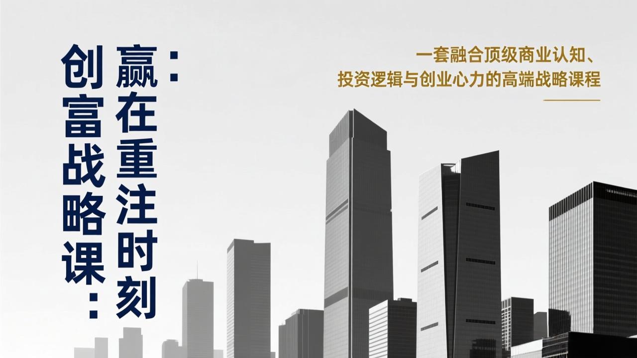 《创富战略课：赢在重注时刻》一套融合顶级商业认知、投资逻辑与创业心力的高端战略课程-鼎铸网