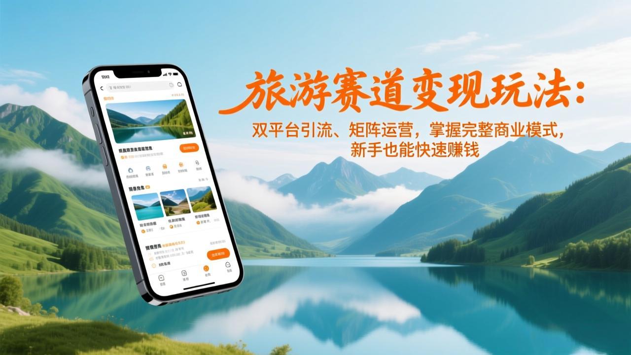 旅游赛道变现玩法：双平台引流、矩阵运营，掌握完整商业模式，新手也能快速赚钱-鼎铸网