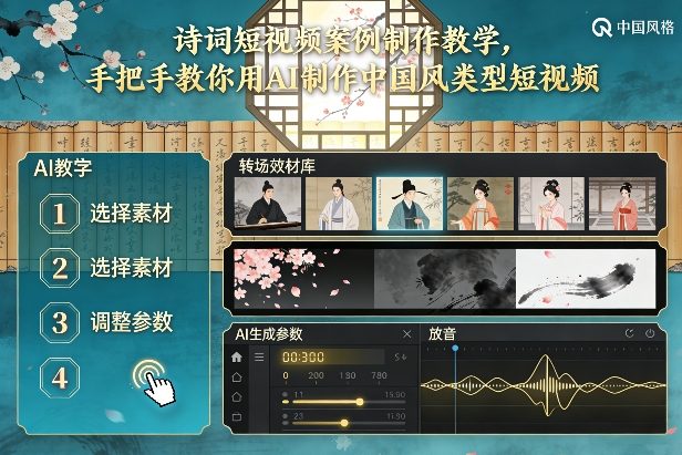 古诗词短视频案例制作教学，手把手教你用AI制作中国风类型短视频-鼎铸网