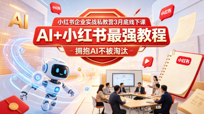 小红书企业实战私教营3月底线下课，AI+小红书最强教程，拥抱AI不被淘汰-鼎铸网