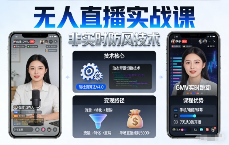 宝子哥无人直播实战课，非实时防风技术，聚焦抖音快手等平台直播带货，轻松开启直播变现之路(更新2026年5月02日)-鼎铸网
