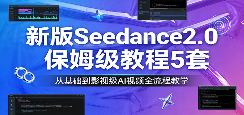 新版Seedance2.0保姆级教程5套：从基础到影视级AI视频全流程教学-鼎铸网
