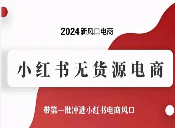 2024新风口电商，小红书无货源电商，带第一批冲进小红书电商风口-鼎铸网