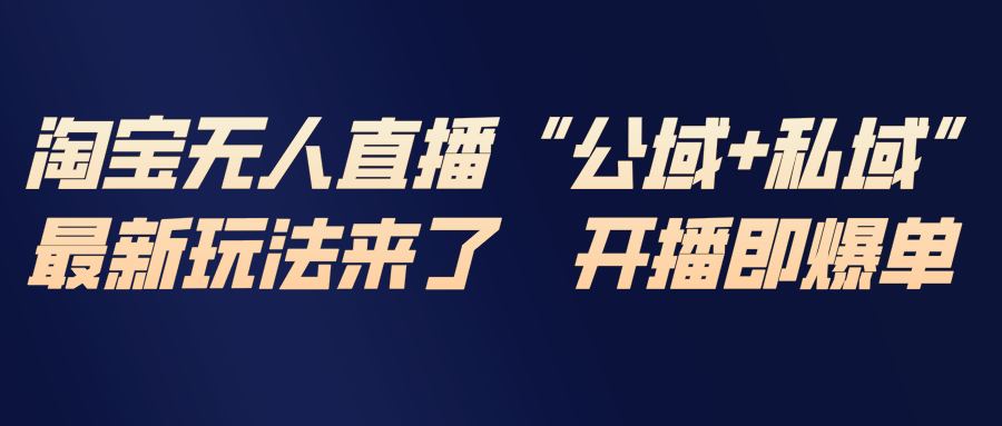 淘宝无人直播最新玩法，包含私域和公域两种玩法-鼎铸网