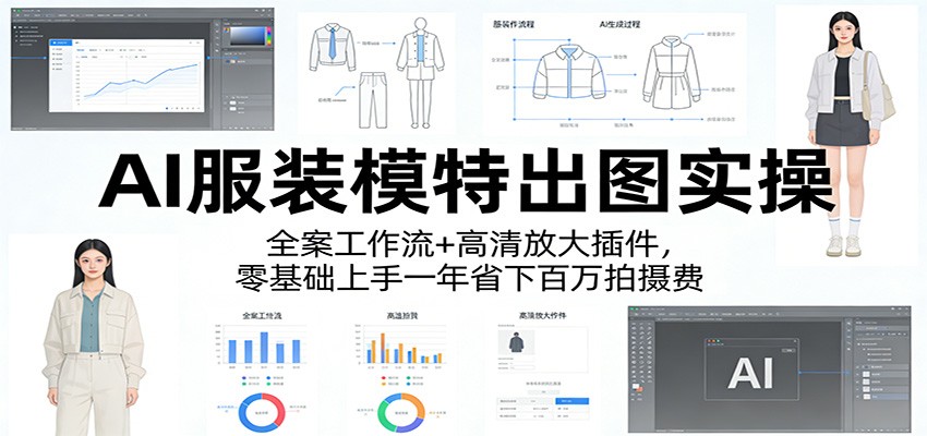AI服装模特出图实操：全案工作流+ 高清放大插件，零基础上手一年省下百万拍摄费-鼎铸网