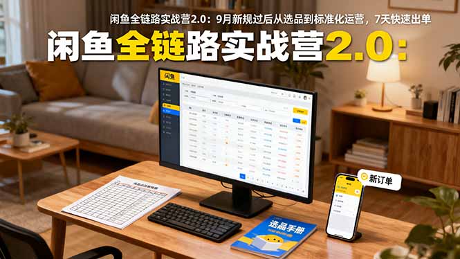 闲鱼全链路实战营2.0：9月新规过后从选品到标准化运营，7天快速出单-鼎铸网