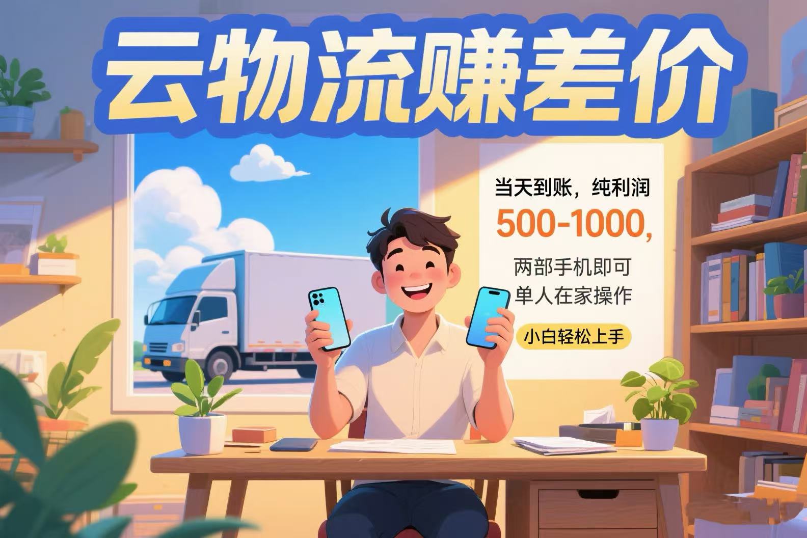 云物流赚差价 当天到账纯利润500-1000 两部手机即可 可单人在家操作 小…-鼎铸网