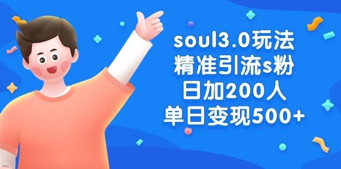 soul3.0玩法精准引流s粉，日加200人单日变现500+-鼎铸网